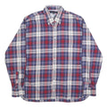 TOMMY HILFIGER Mens Blue Red White Check Shirt XL Casual Cotton Long Sleeve