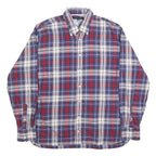 TOMMY HILFIGER Mens Blue Red White Check Shirt XL Casual Cotton Long Sleeve