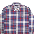 TOMMY HILFIGER Mens Blue Red White Check Shirt XL Casual Cotton Long Sleeve