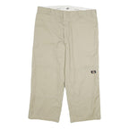 DICKIES Mens Cotton Beige Loose Fit Straight Trousers W40 L30 Workwear Durable