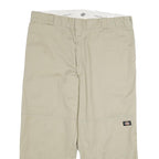DICKIES Mens Cotton Beige Loose Fit Straight Trousers W40 L30 Workwear Durable