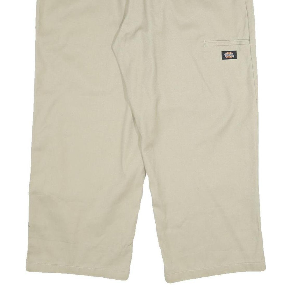 DICKIES Mens Cotton Beige Loose Fit Straight Trousers W40 L30 Workwear Durable