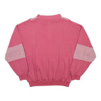 Womens Pink & White Striped Crew Neck XL Cotton Blend Sweatshirt Network