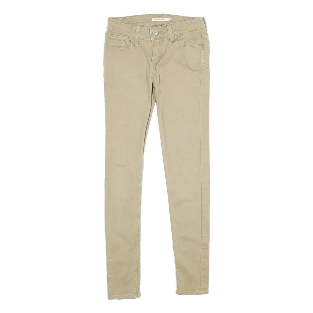 LEVI'S Womens Beige Cotton Blend Slim Skinny Trousers W26 L30 Stretch Fit