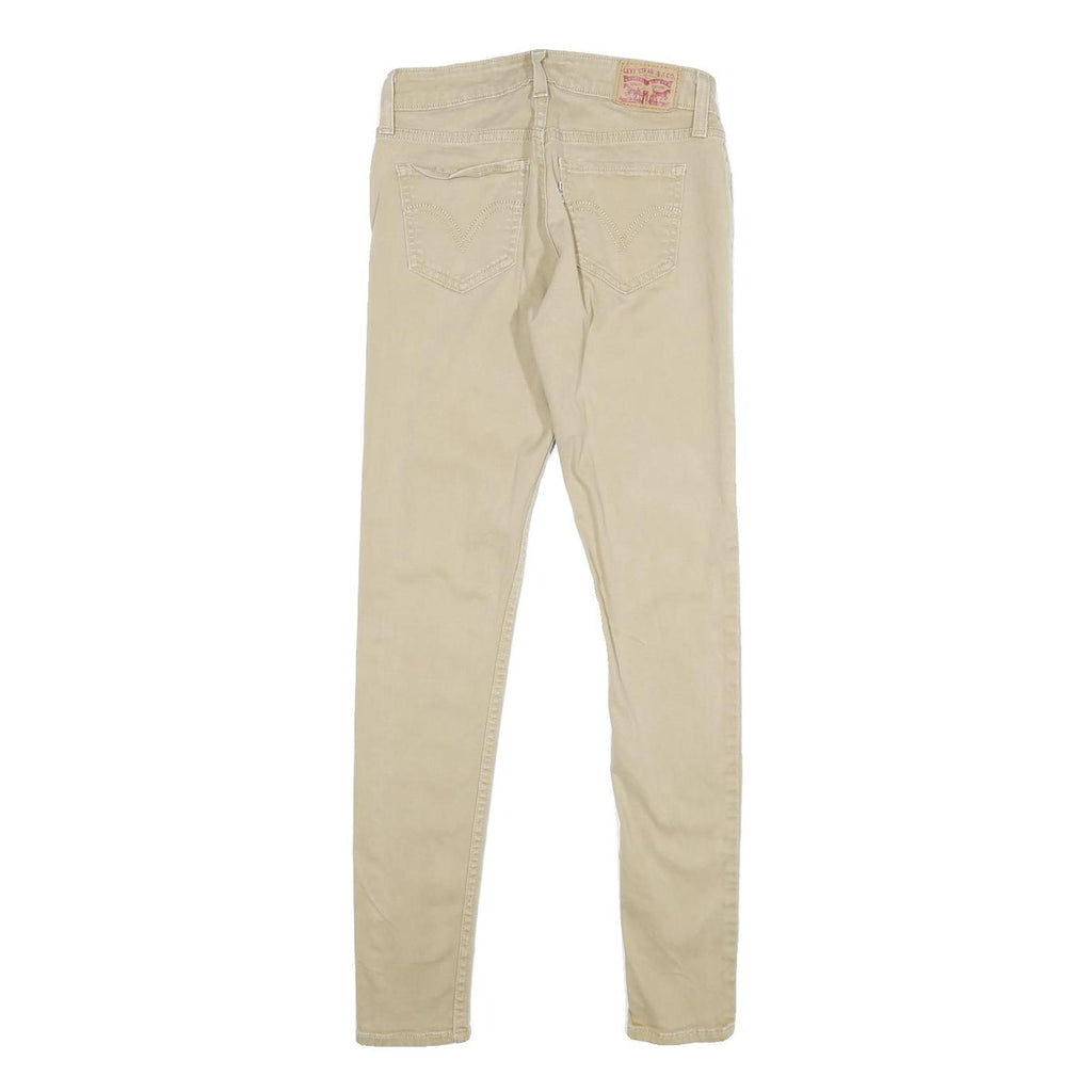 LEVI'S Womens Beige Cotton Blend Slim Skinny Trousers W26 L30 Stretch Fit
