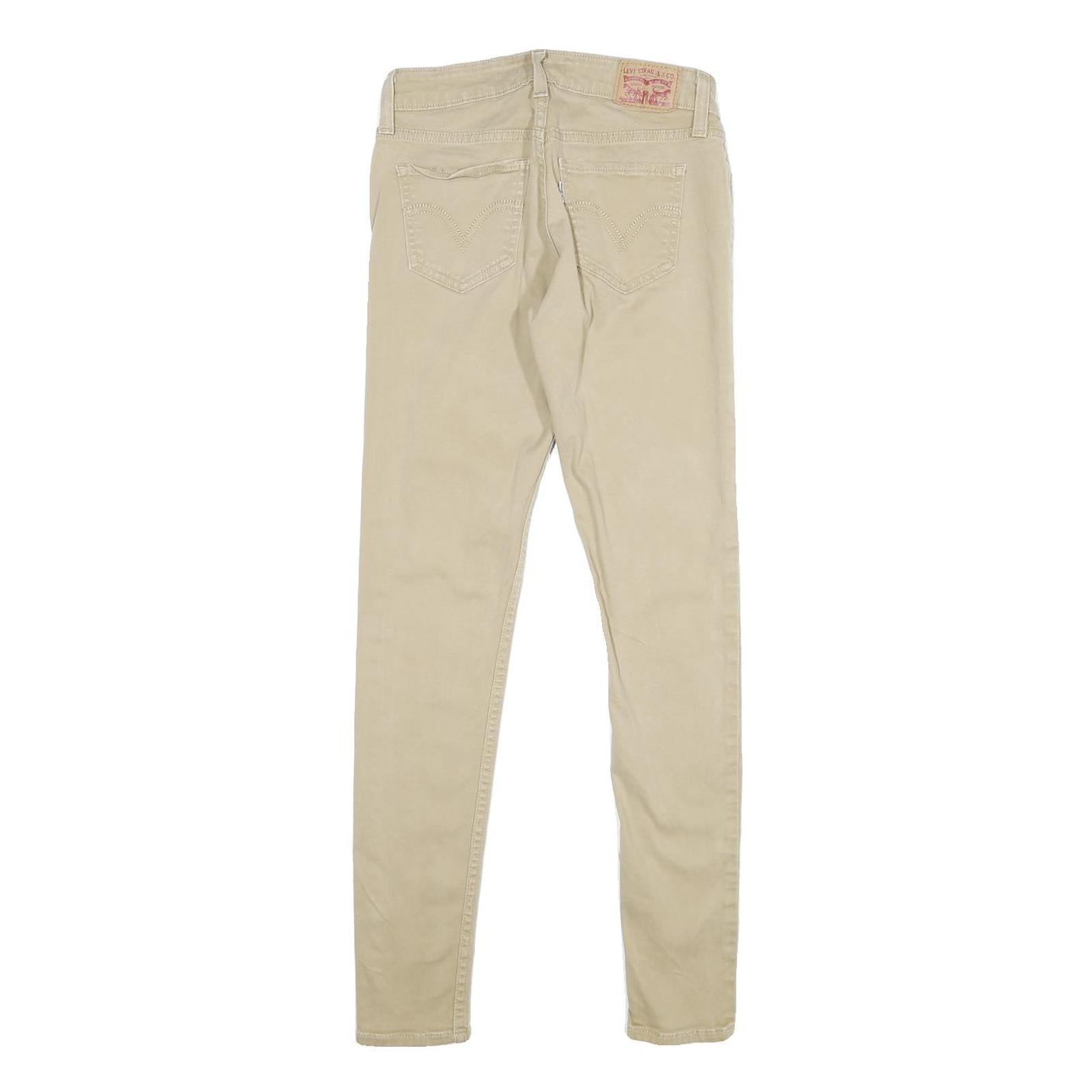 LEVI'S Womens Beige Cotton Blend Slim Skinny Trousers W26 L30 Stretch Fit