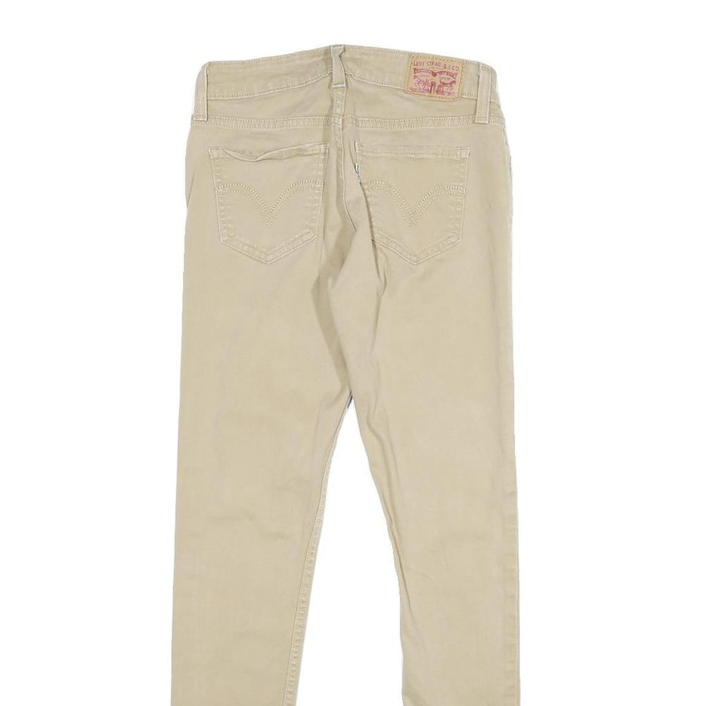 LEVI'S Womens Beige Cotton Blend Slim Skinny Trousers W26 L30 Stretch Fit