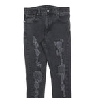 LEVI'S 512 Tapered Mens Jeans Black Slim Tapered Denim W30 L34 Distressed