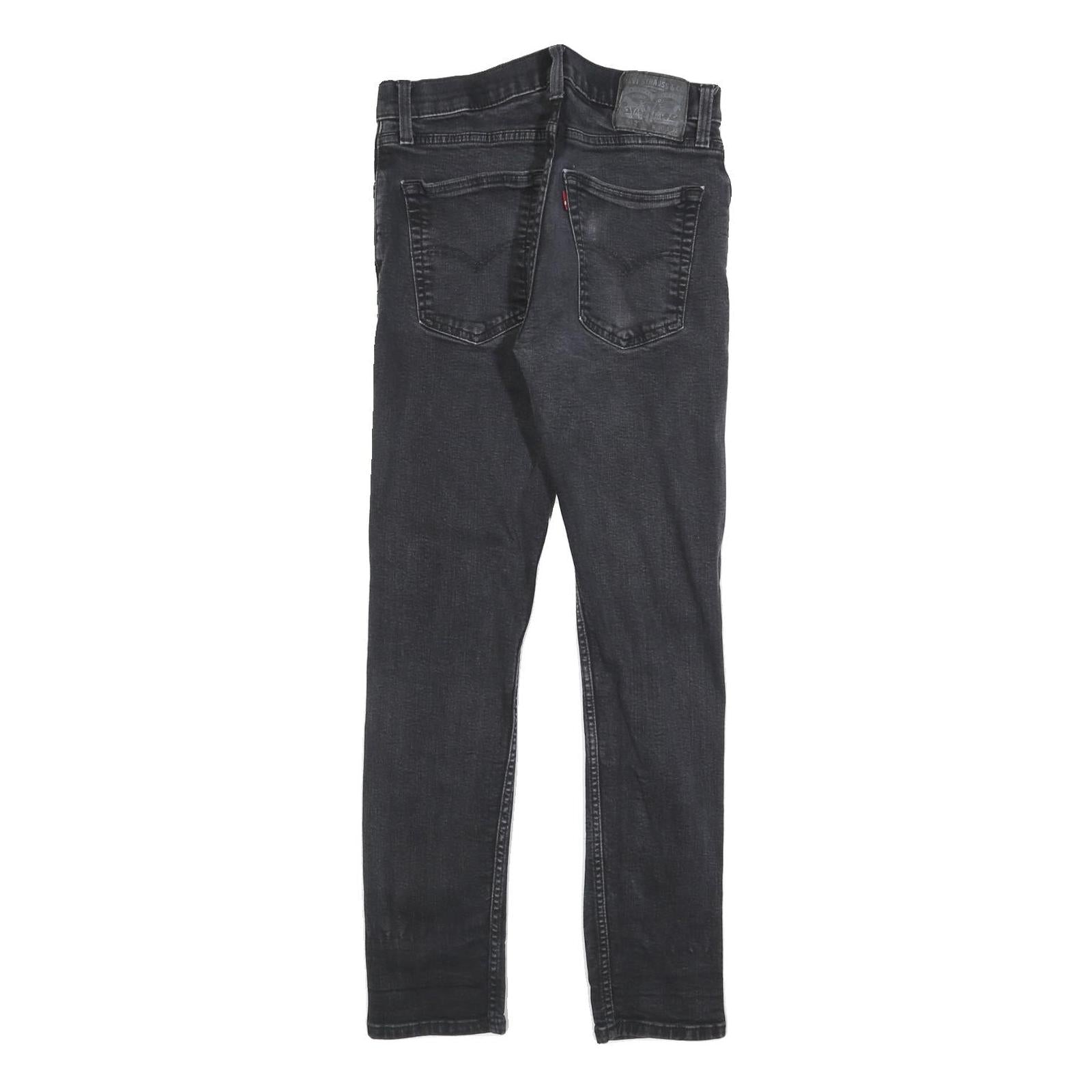 LEVI'S 512 Tapered Mens Jeans Black Slim Tapered Denim W30 L34 Distressed