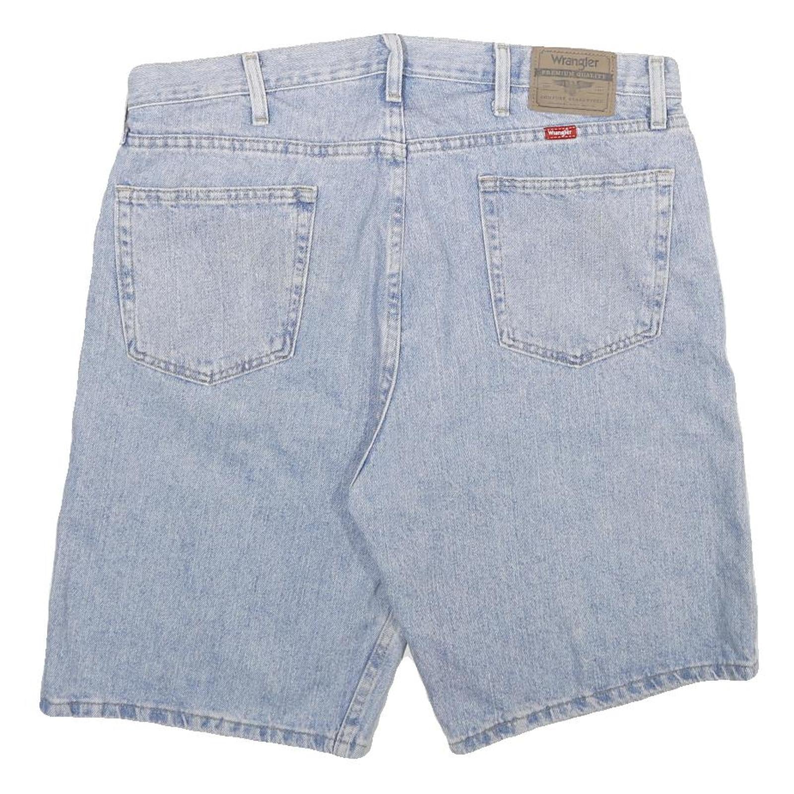 WRANGLER Mens Denim Blue Casual Summer Shorts L W36 Comfortable Fit