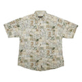 WOOLRICH Mens Beige & Green Pattern Cotton Shirt XS Casual Summer Button-Up