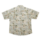 WOOLRICH Mens Beige & Green Pattern Cotton Shirt XS Casual Summer Button-Up