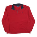 NAUTICA Mens Red & Navy 1/4 Zip 2XL Sweatshirt Cotton Blend Casual
