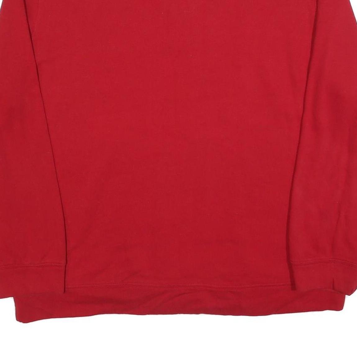 NAUTICA Mens Red & Navy 1/4 Zip 2XL Sweatshirt Cotton Blend Casual