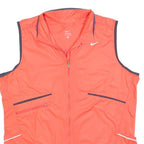 NIKE Womens Red Sleeveless Jacket XL Polyester Blend Zip Plain Sportswear