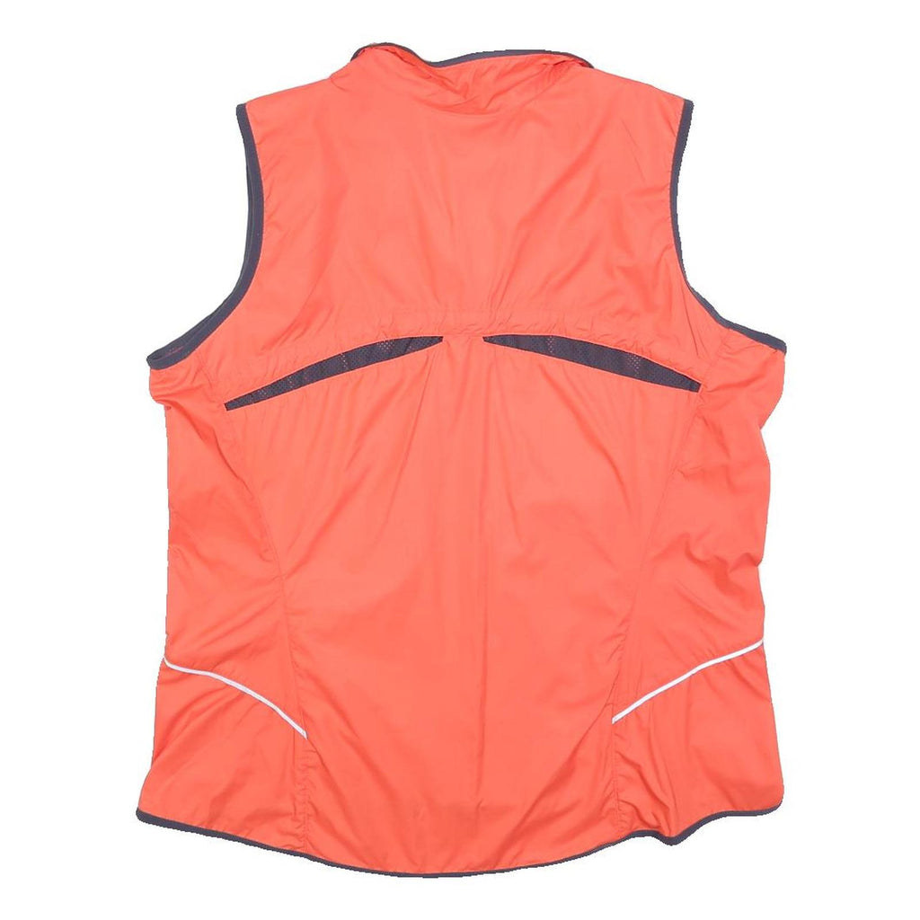 NIKE Womens Red Sleeveless Jacket XL Polyester Blend Zip Plain Sportswear