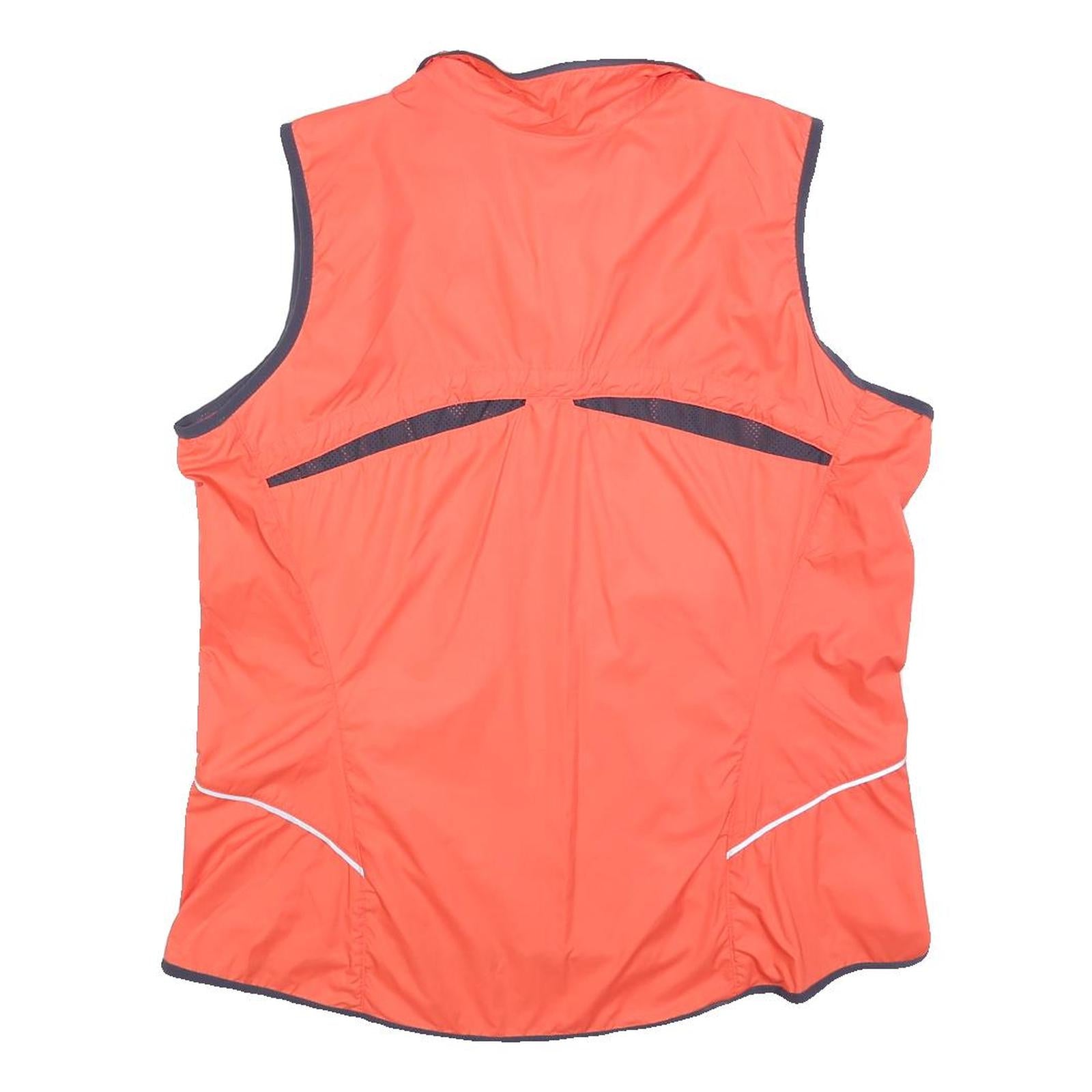 NIKE Womens Red Sleeveless Jacket XL Polyester Blend Zip Plain Sportswear