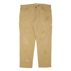 CARHARTT Mens Cotton Blend Beige Relaxed Straight Trousers W42 L32 Workwear
