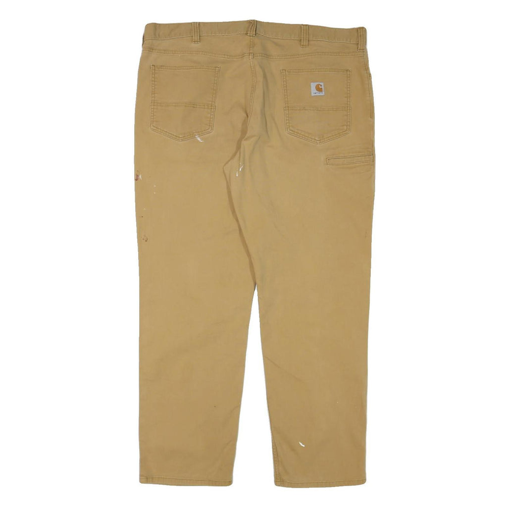 CARHARTT Mens Cotton Blend Beige Relaxed Straight Trousers W42 L32 Workwear