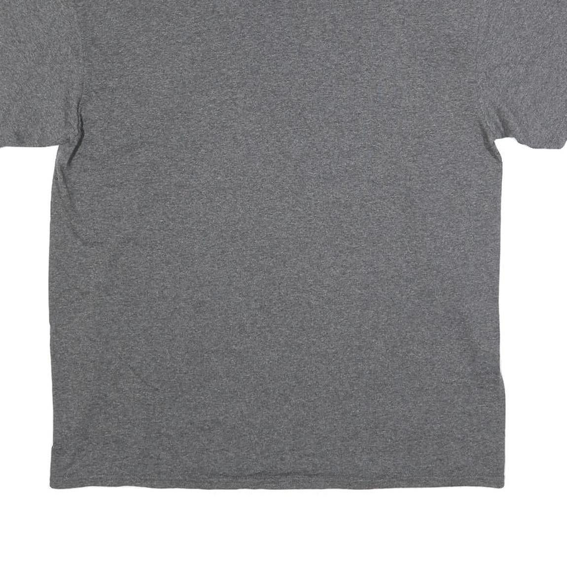 MAJESTIC Mens Grey Atlanta Braves Graphic T-Shirt L Short Sleeve Crew Neck