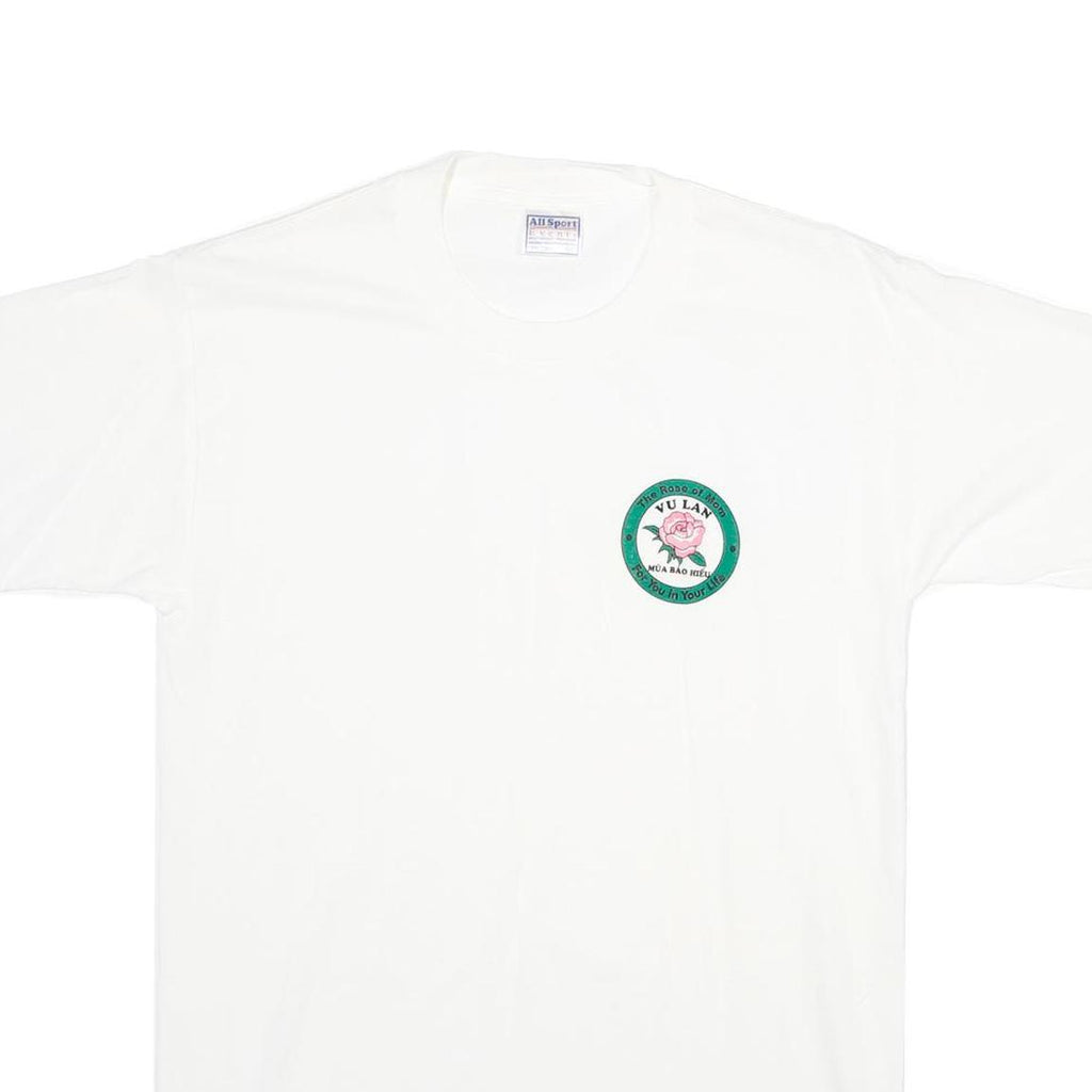 ALL SPORT EVENTS Mens White Graphic T-Shirt M Short Sleeve Crew Neck Casual