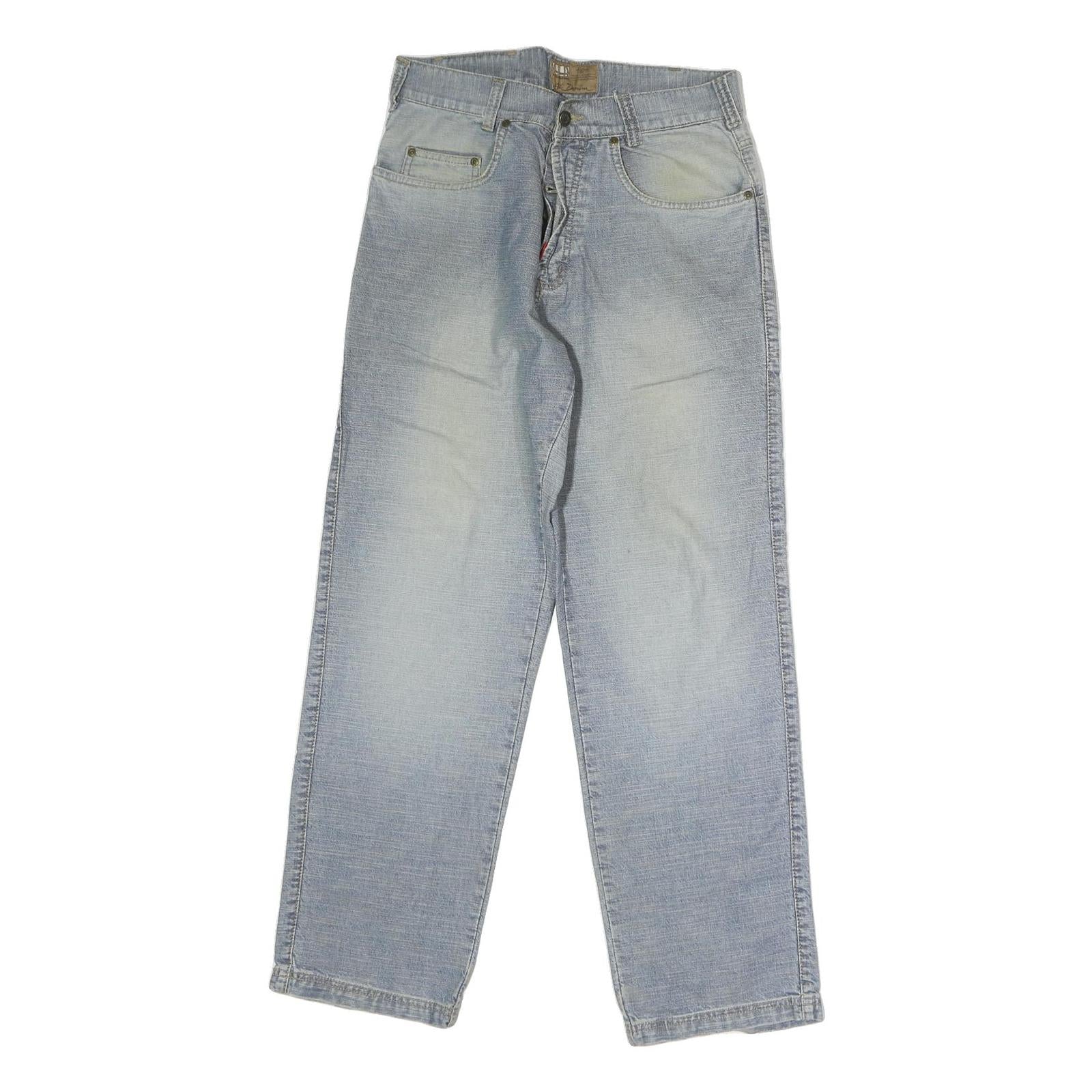 ALL DENIM Mens Regular Fit Light Blue Denim Jeans W30 L29 Classic Cotton Zip