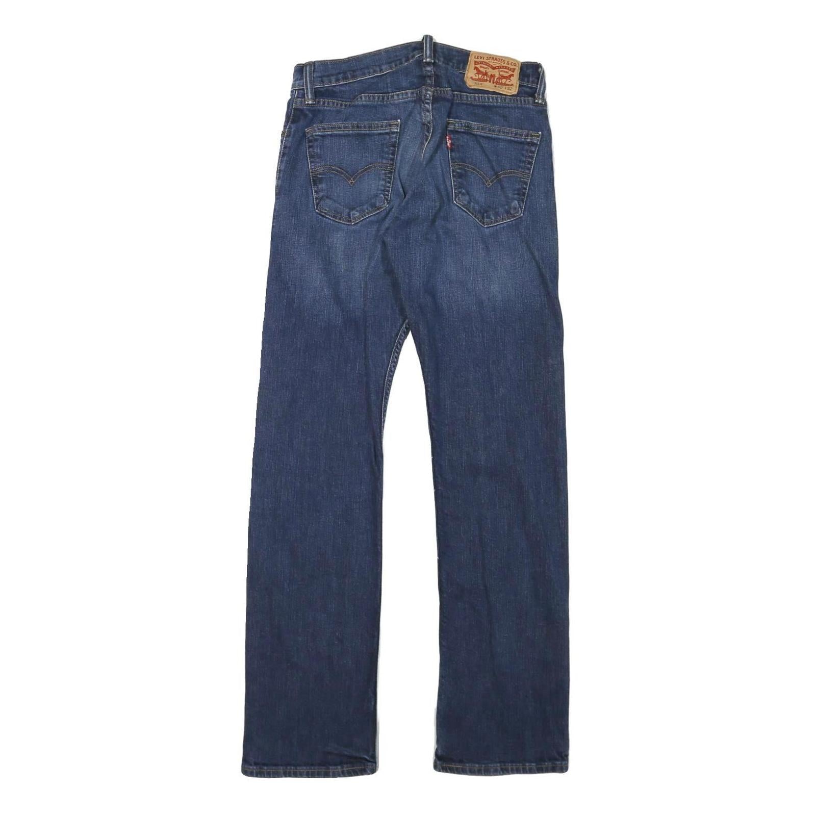 LEVI'S 514 Slim Mens Jeans Blue Slim Straight Denim Medium W30 L32 Classic Zip