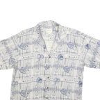 JOSEPH & FEISS Mens Grey & Blue Patterned Silk Shirt L Summer Casual