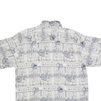 JOSEPH & FEISS Mens Grey & Blue Patterned Silk Shirt L Summer Casual