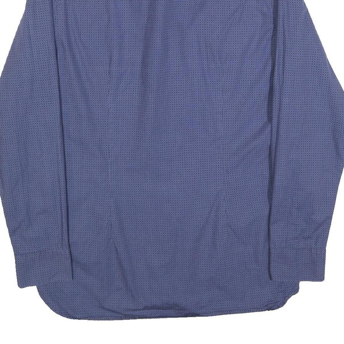 TOMMY HILFIGER Mens Blue Patterned Shirt L Cotton Long Sleeve Button Casual