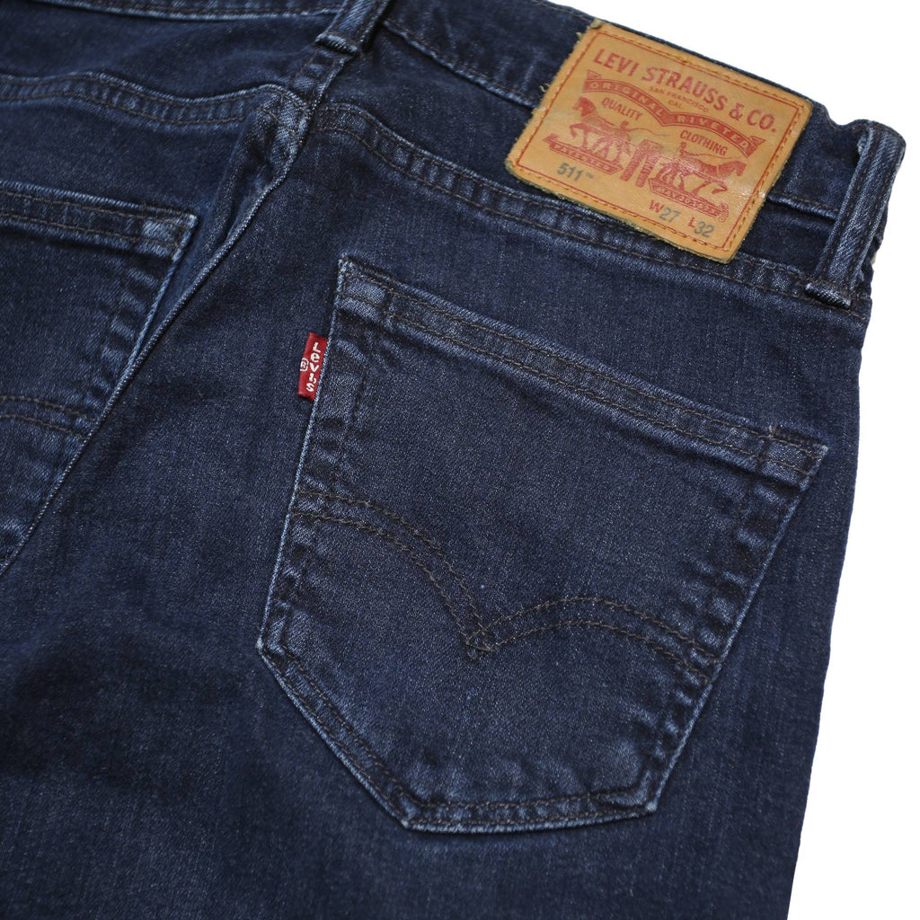 LEVI'S 511 Slim Mens Jeans Blue Slim Skinny Denim Dark W27 L27 Classic Fit Zip