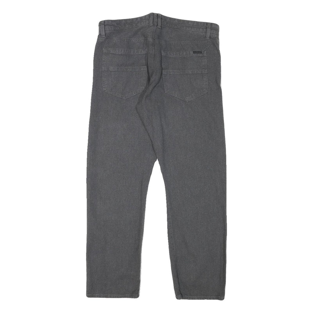 CALVIN KLEIN JEANS Mens Regular Fit Grey Cotton Blend Trousers W32 L27 Casual
