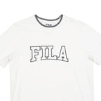 FILA Womens White Graphic T-Shirt S Short Sleeve Crew Neck Cotton Blend
