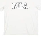 FILA Womens White Graphic T-Shirt S Short Sleeve Crew Neck Cotton Blend