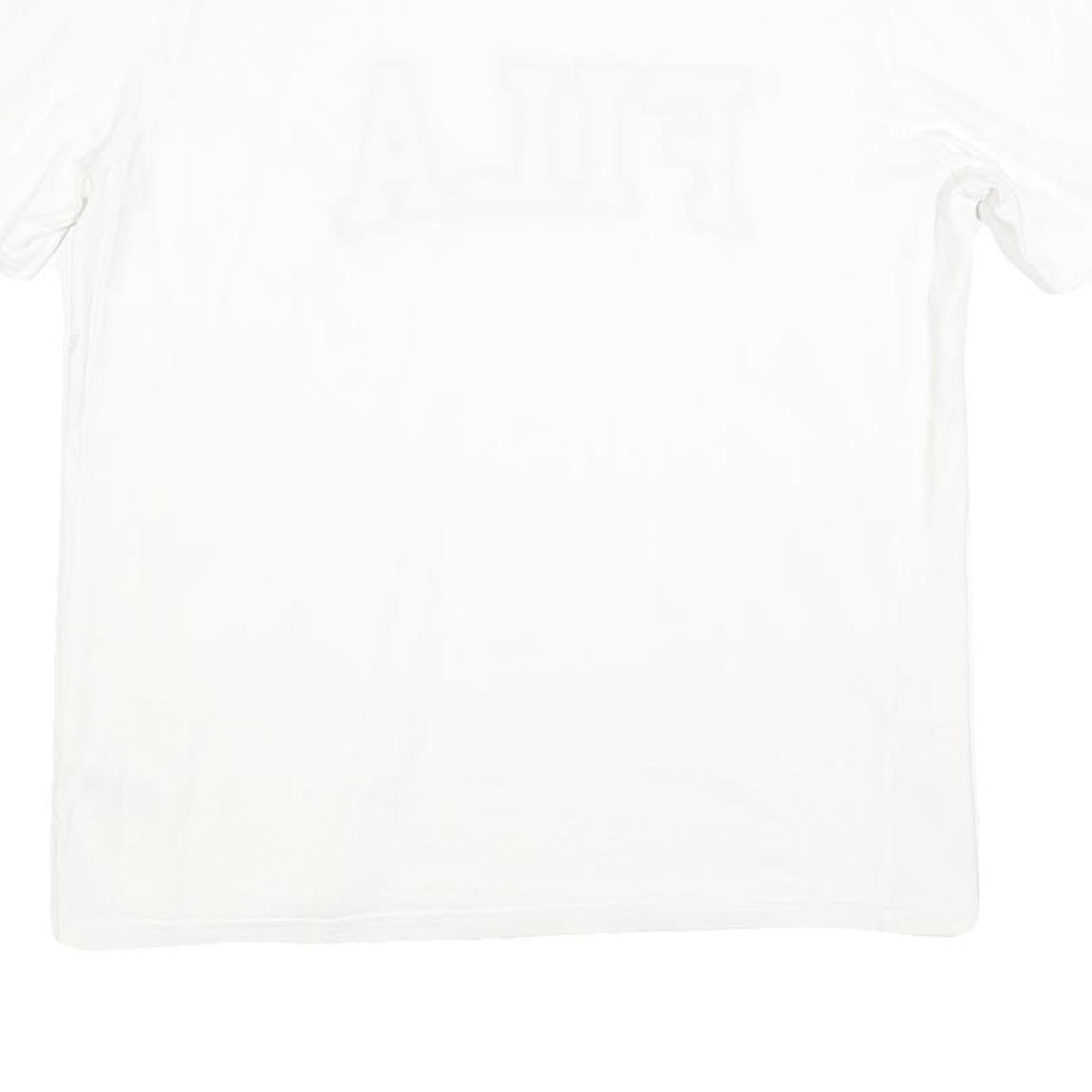 FILA Womens White Graphic T-Shirt S Short Sleeve Crew Neck Cotton Blend