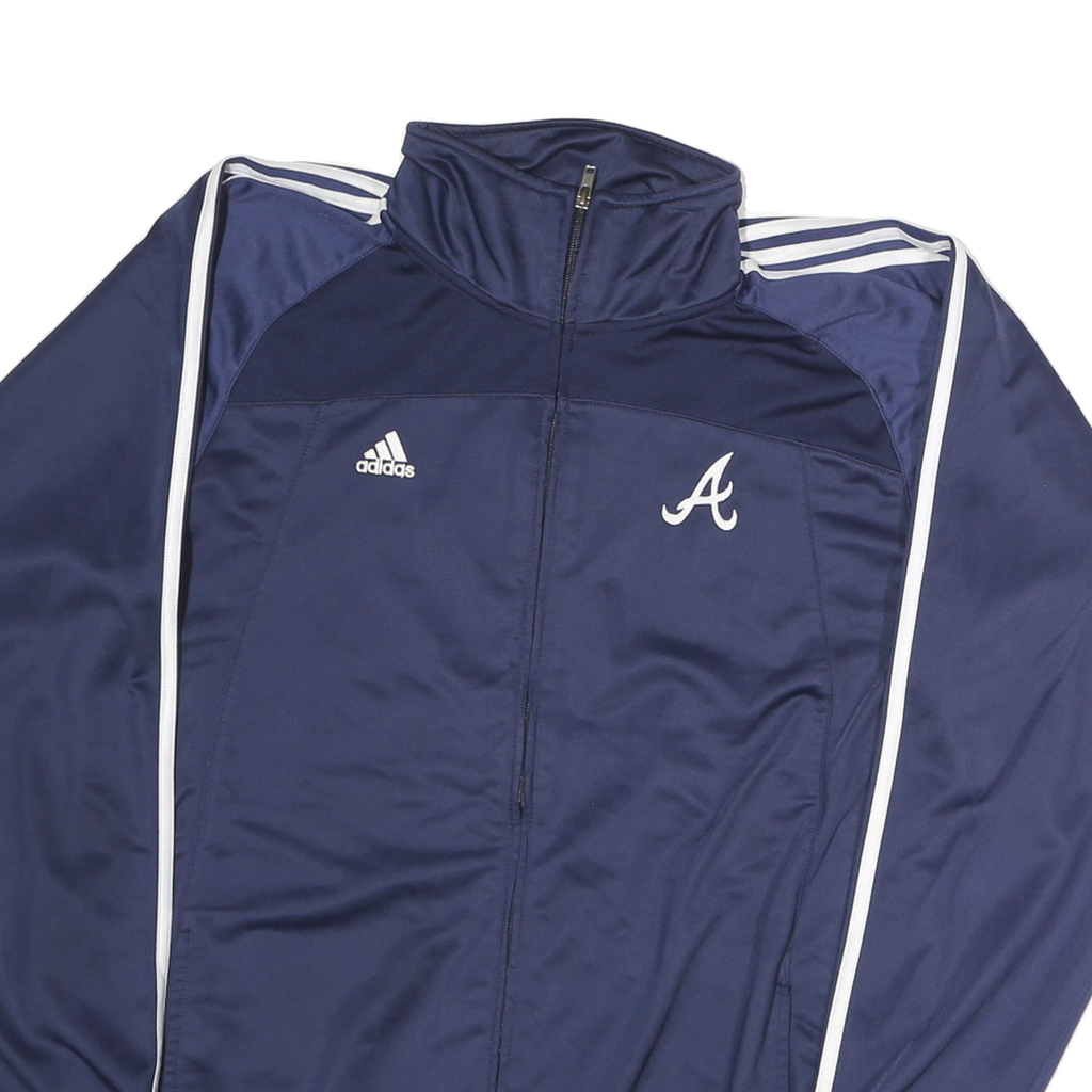 ADIDAS Mens Navy & White Braves Zip Track Jacket XL Polyester Sportwear