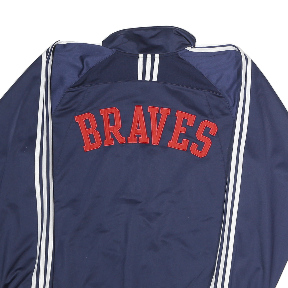 ADIDAS Mens Navy & White Braves Zip Track Jacket XL Polyester Sportwear