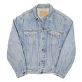 LEVI'S Mens Blue Cotton Denim Jacket L Button Plain Classic Vintage