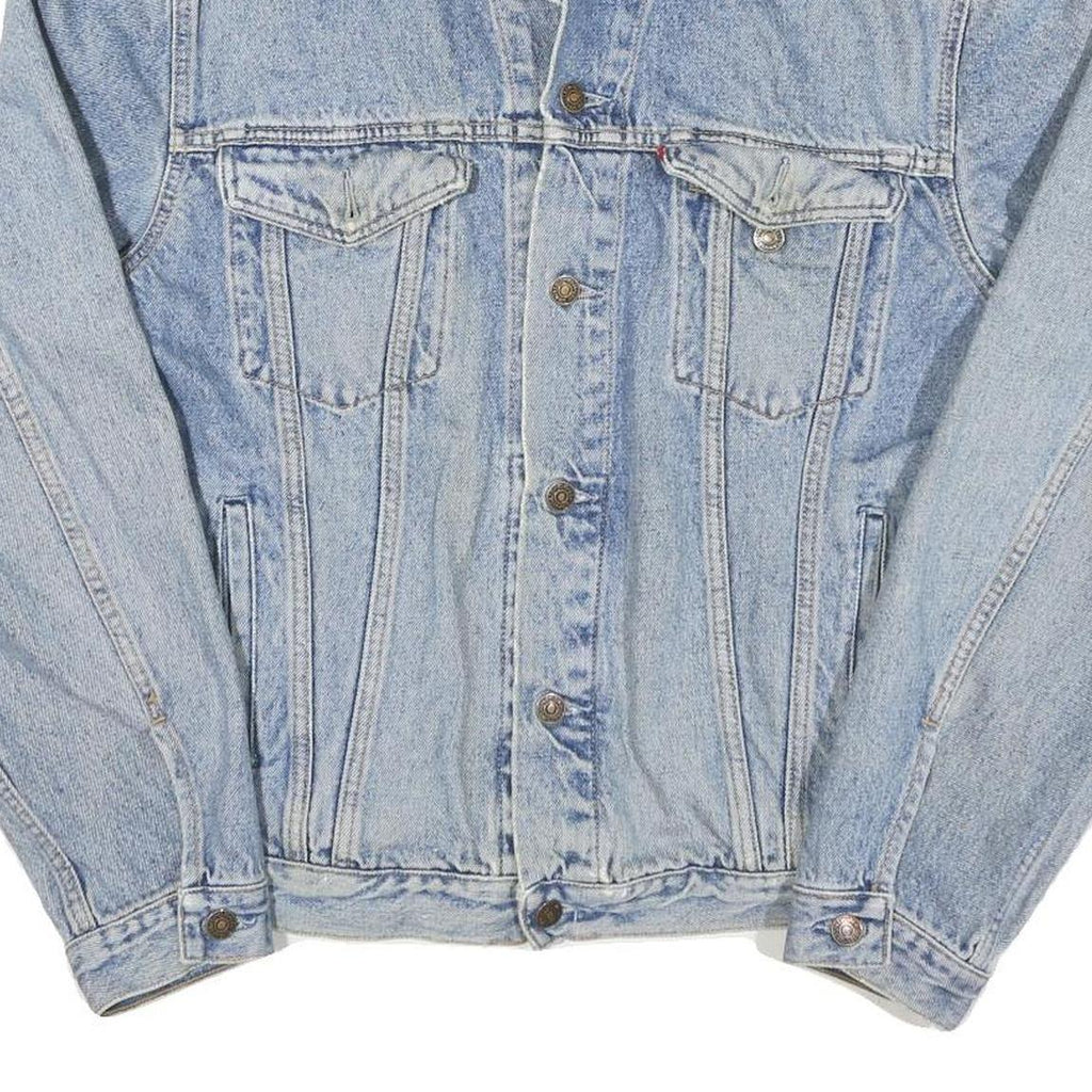 LEVI'S Mens Blue Cotton Denim Jacket L Button Plain Classic Vintage