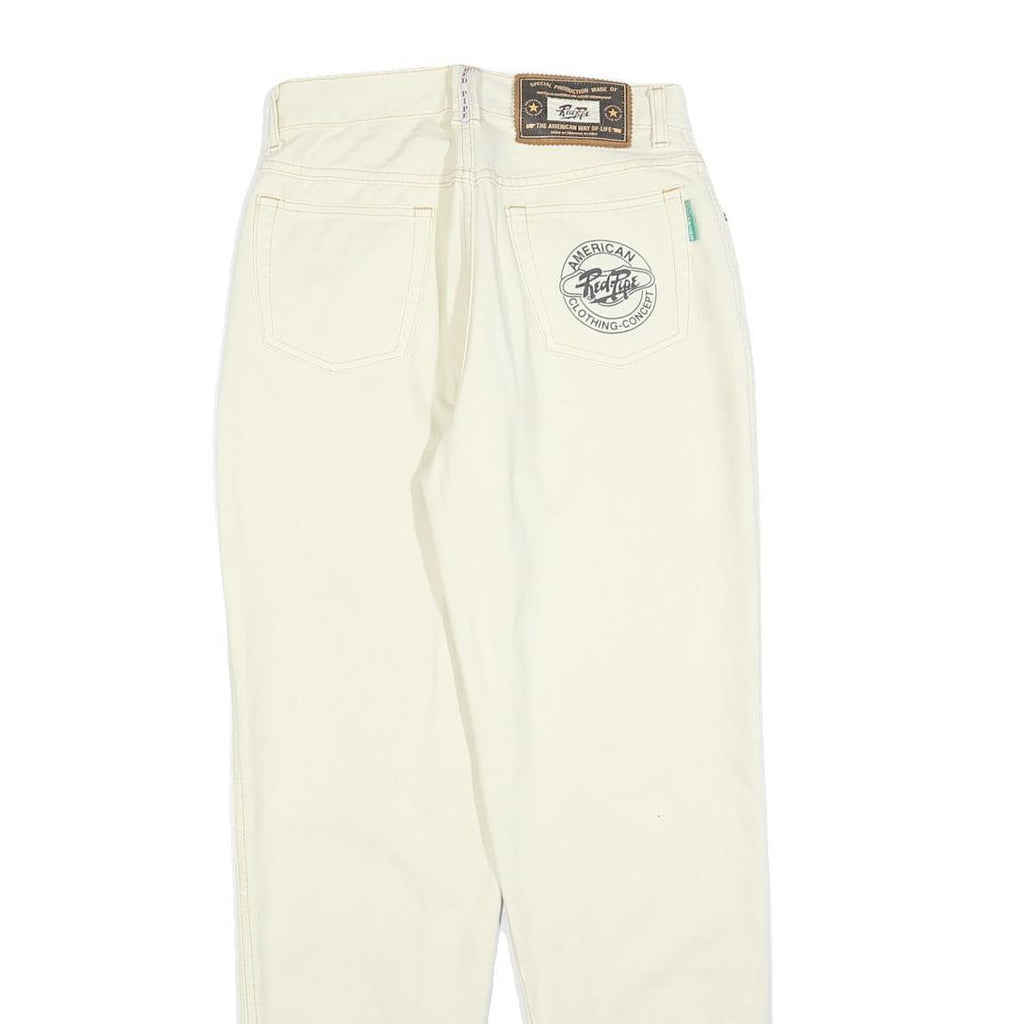 RED PIPE Womens Jeans White Regular Straight Denim W28 L30 Stylish Comfort