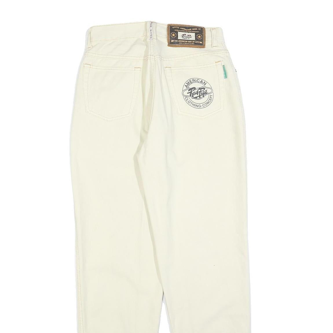 RED PIPE Womens Jeans White Regular Straight Denim W28 L30 Stylish Comfort