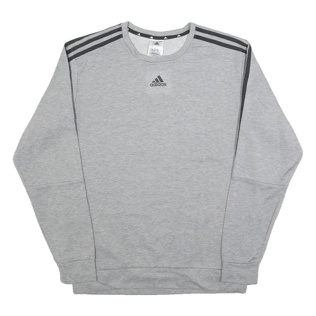 ADIDAS Mens Grey Sweatshirt M Crew Neck Cotton Blend Pullover Sports Casual