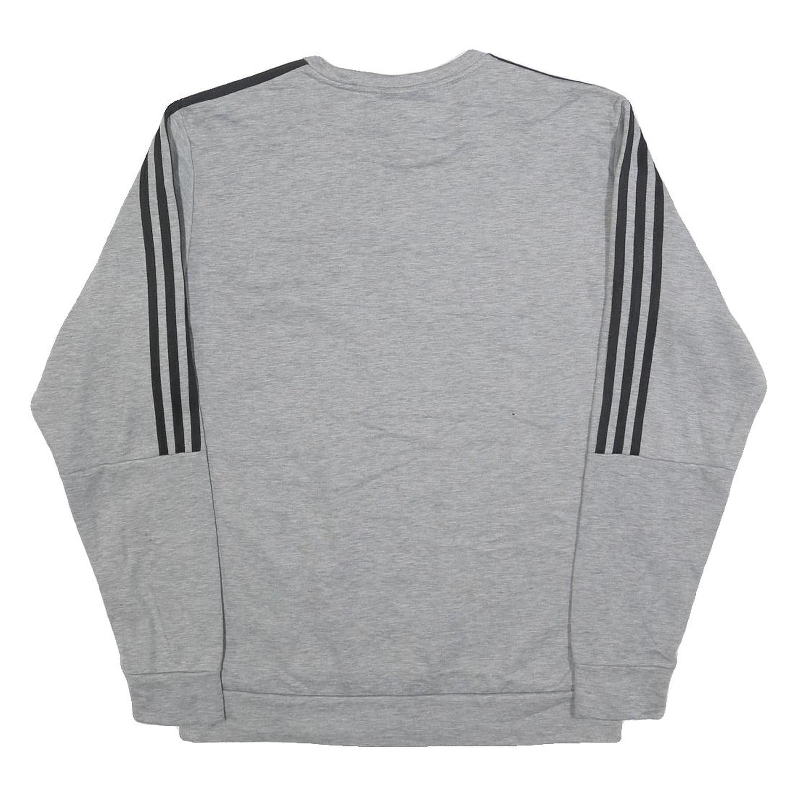 ADIDAS Mens Grey Sweatshirt M Crew Neck Cotton Blend Pullover Sports Casual