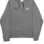 NIKE Mens Grey Hoodie M Cotton Blend Pullover Drawstring Hood Sweatshirt