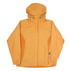 COLUMBIA Womens Yellow & Orange Outdoor Jacket L Polyester Blend Hooded Zip