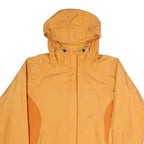 COLUMBIA Womens Yellow & Orange Outdoor Jacket L Polyester Blend Hooded Zip
