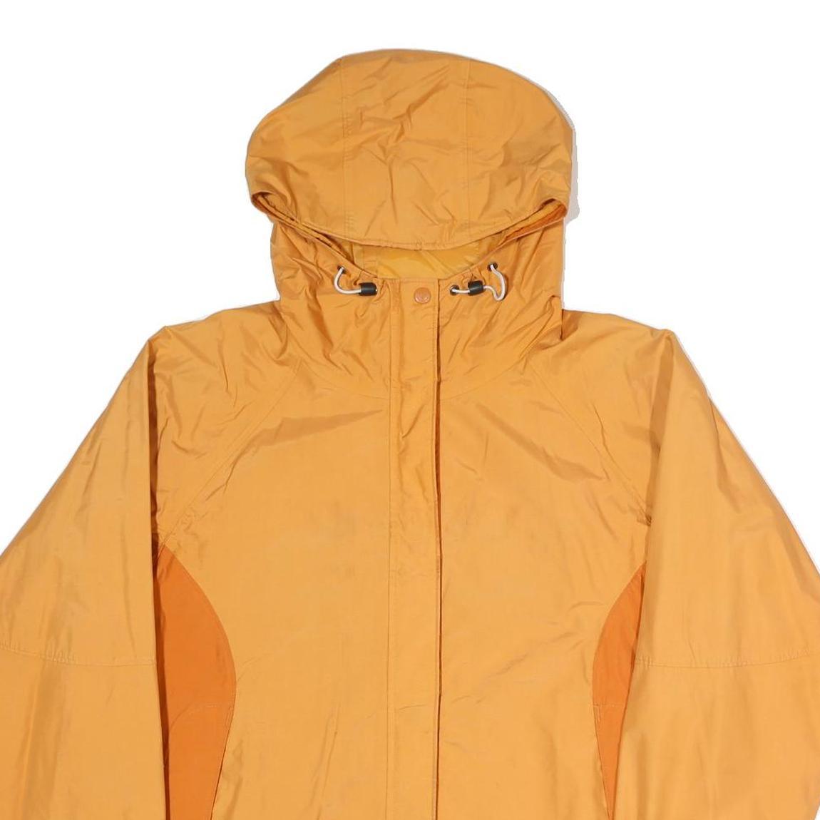 COLUMBIA Womens Yellow & Orange Outdoor Jacket L Polyester Blend Hooded Zip