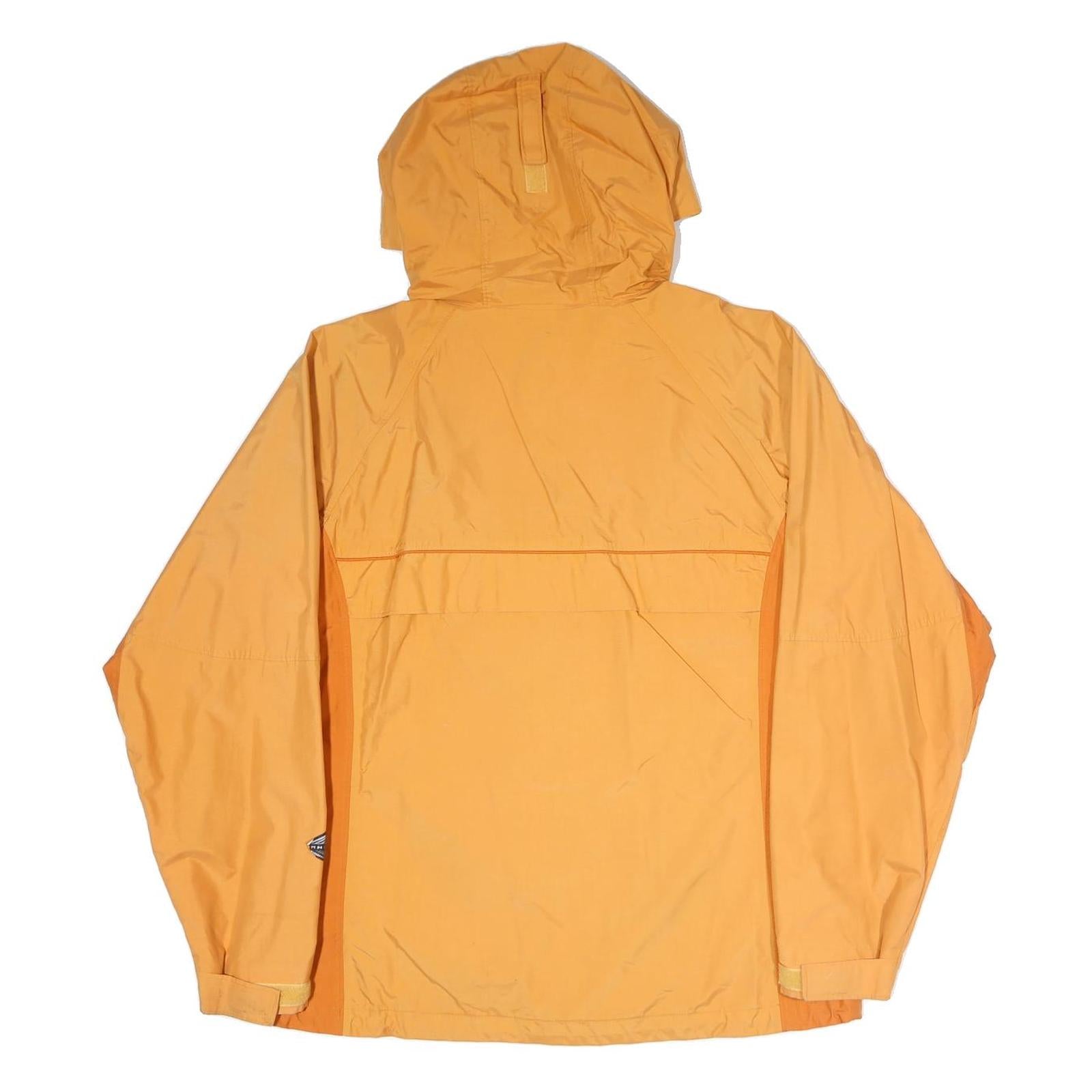COLUMBIA Womens Yellow & Orange Outdoor Jacket L Polyester Blend Hooded Zip