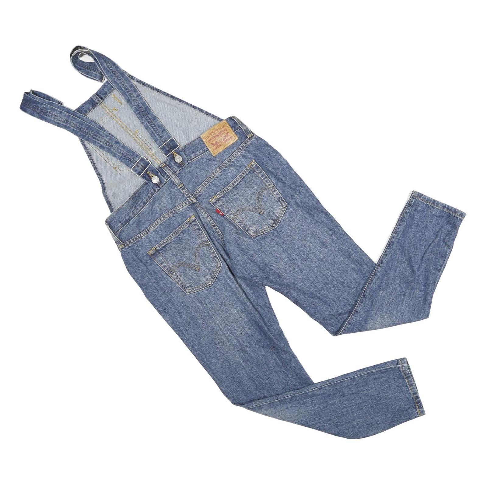 LEVI'S Womens Blue Denim Dungarees Regular Fit Denim XS W28 L27 Casual Fashion