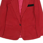 DUMAS Womens Red & Black Wool Button Jacket UK 12 Tailored Plain Stylish